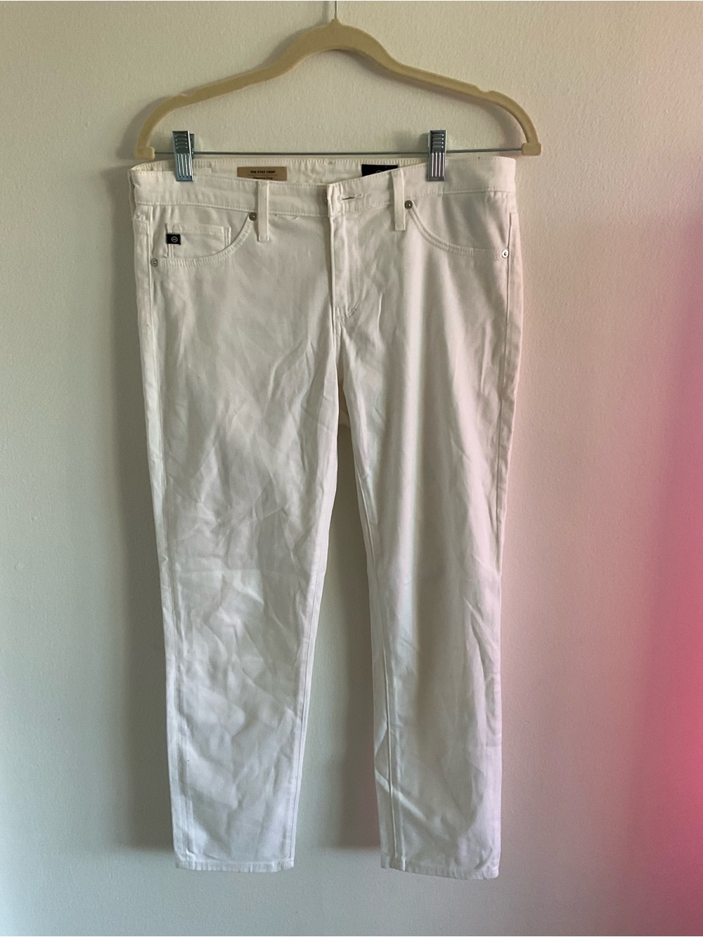 Ag Adriano Goldschmied White The Stilt Crop Cigarette Crop Jeans